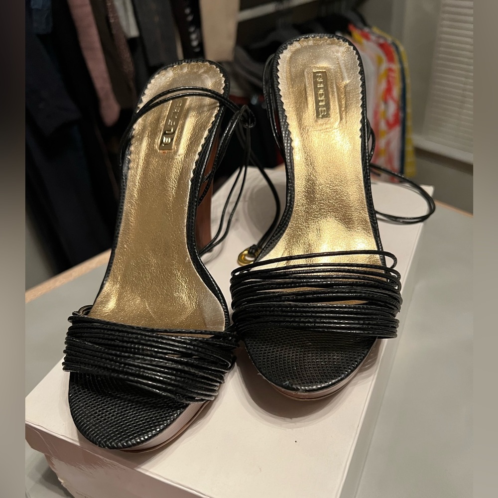 Black ankle strap sandal.  Used in great condition.  Size 8.